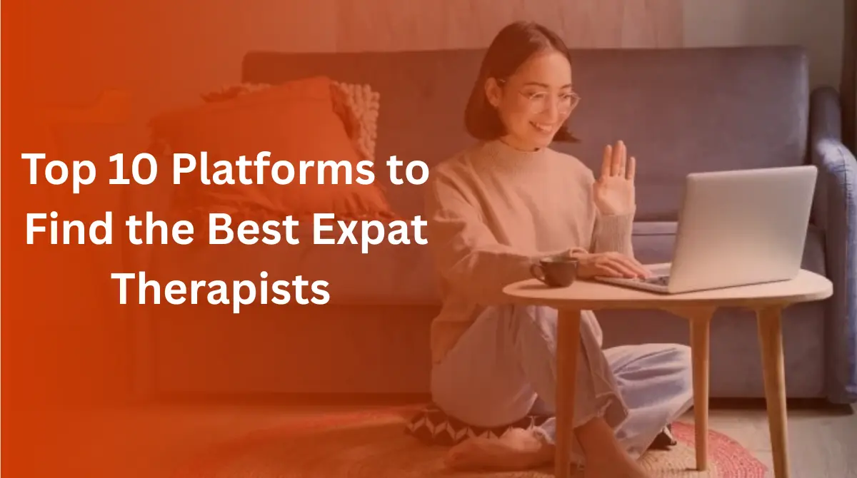 Woman in online therapy session – best expat therapist platforms